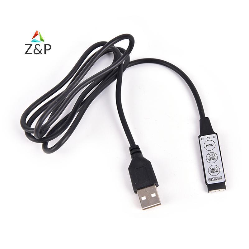Z & P DC 5V USB LED RGB Controller 3Key 4Pin รีโมทคอนโทรลสําหรับ LED Strip Light COD