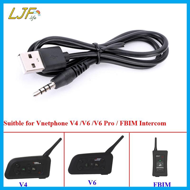 LJF หมวกกันน็อค Inte อุปกรณ์เสริมสายชาร์จ USB สําหรับ Ejeas Vnetphone V6 V4 V4C V6C V6 Pro FBIM หมวก
