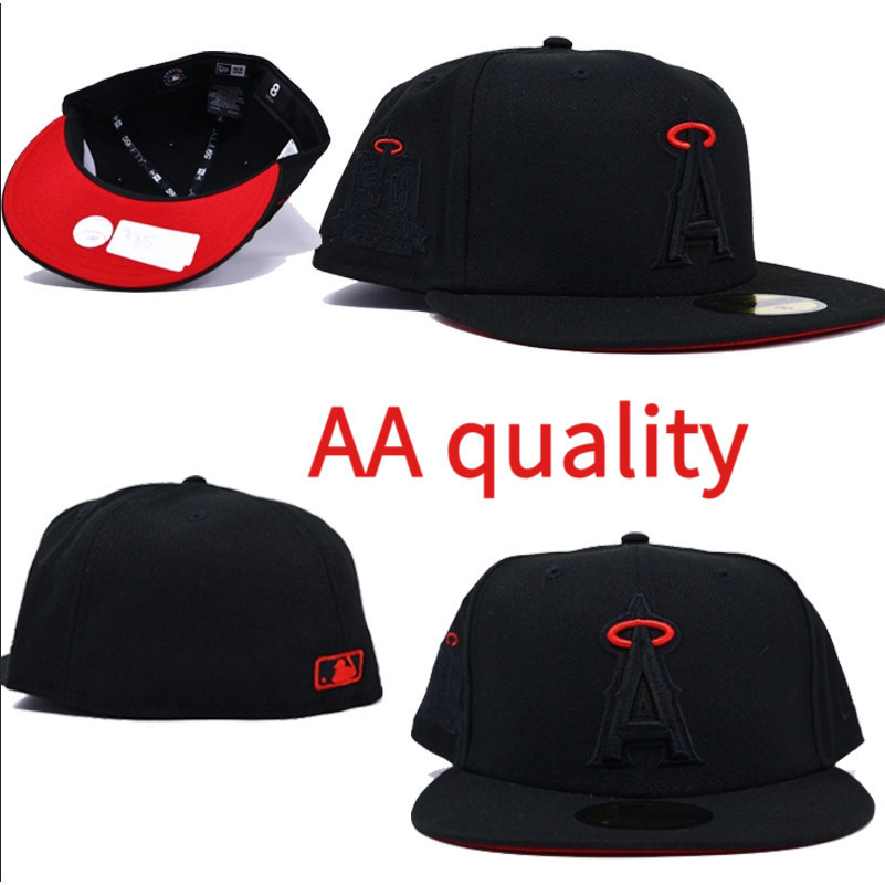 หมวก New Era 59FIFTY Fitted Cap ฉลองครบรอบ 50 ปี Los Angeles Angels สีดำ ออกแบบเรียบง่าย