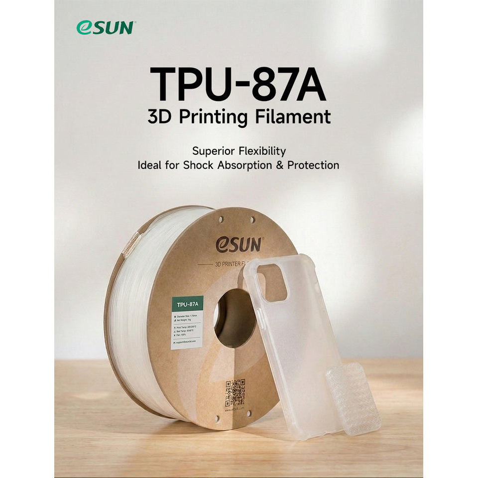 TPU 87A Natural eSun Filament for 3D Printing