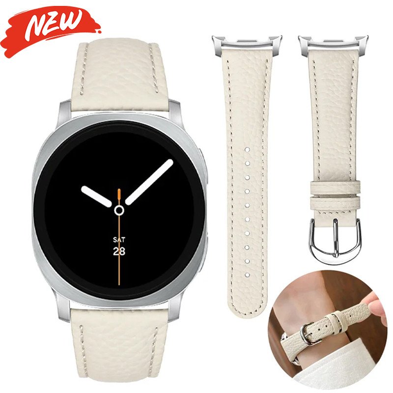 สายหนังสําหรับ Samsung Galaxy Watch 8 44 มม. 40 มม./นาฬิกา 8 คลาสสิก 46 มม.ลิ้นจี่ stria สร้อยข้อมือ Band