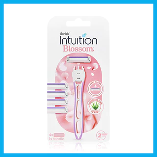 Schick Intuition Blossom 32.5g ชิค มีดโกนและรีฟิล 4 ชิ้น.