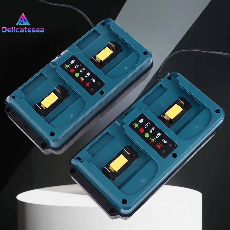 [Delicatesea] สําหรับ Makita 18-20V ชาร์จแบบพกพา Mini Dual Ports Charger BL1860B BL1850B BL1830 BL18
