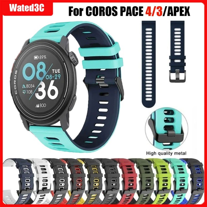ผู้ขายท้องถิ่น สายรัดซิลิโคนสําหรับ COROS PACE 4/3 สายรัดข้อมือสร้อยข้อมือสําหรับ COROS APEX 2 Pro/APEX 46 มม.42 มม./PACE PRO/VERSIX Band
