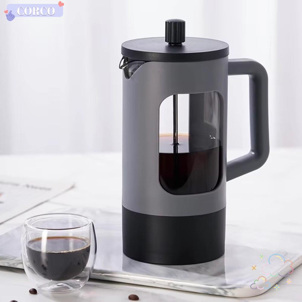 CORCO Tea Coffee Brewer, ทนความร้อน Borosilicate แก้ว French Press เครื่องชงกาแฟ, แบบพกพาขนาดใหญ่ควา