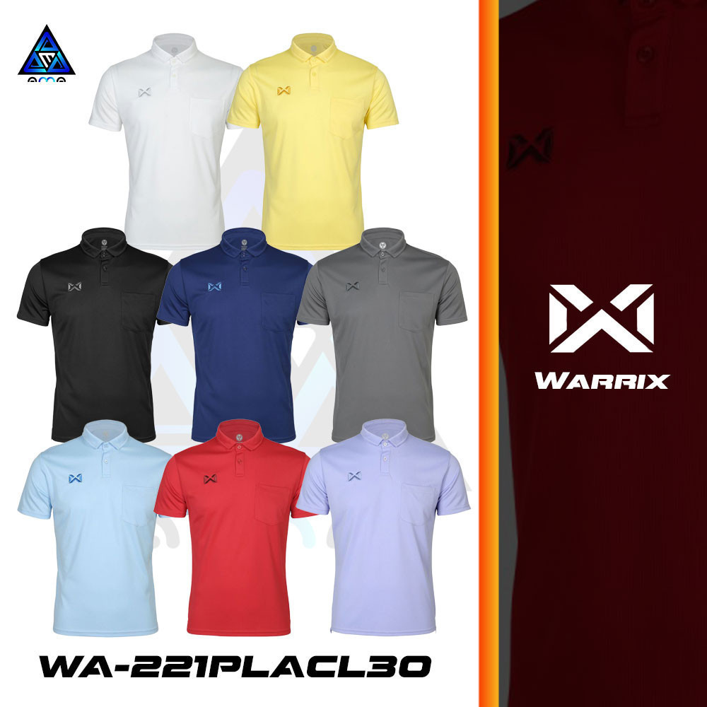 SS เสื้อ WARRIX  รุ่น PIQUE PLUS รหัส WA-221PLACL30 วาริกซ์ เสื้อโปโล WARRIX ชายและหญิง ของแท้100%