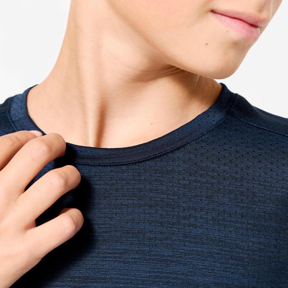 Decathlon Kids' Synthetic Breathable T-Shirt เสื้อยืดใยสังเคราะห์ระบายอากาศสำหรับเด็ก รุ่น S500 - Navy - รูปที่ 2