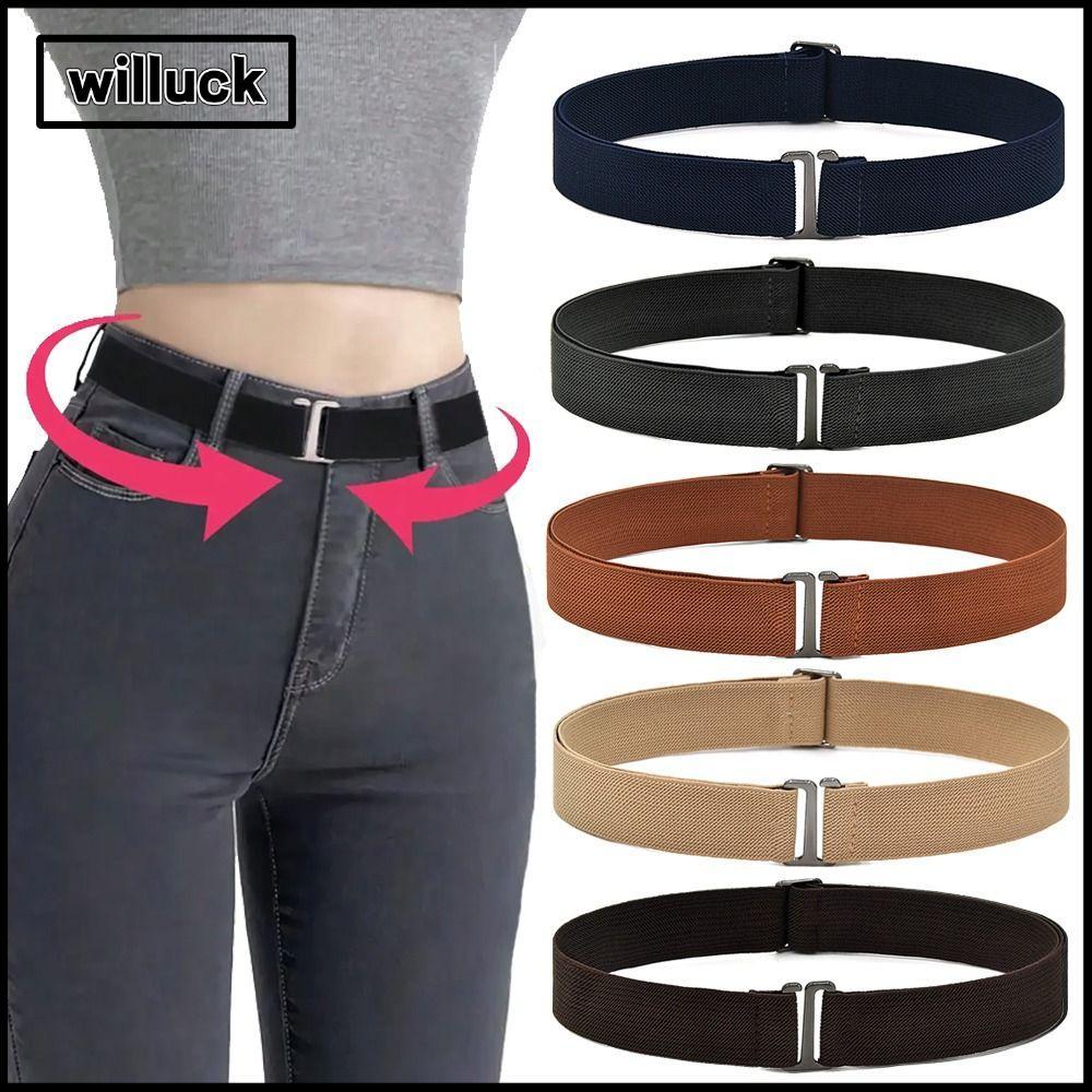 WILLUCK เข็มขัดคาดเอว สายยางยืดบาง สำหรับแฟชั่นผู้หญิง