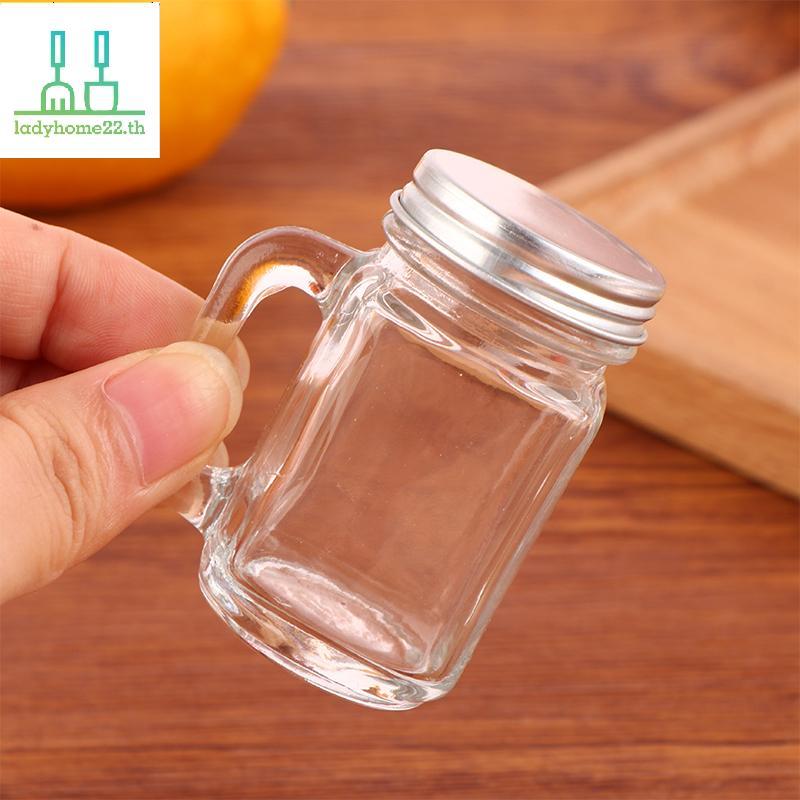 DOOULADY 1 PC 40ml Mini Jam ขวดน้ําผึ้งแบบพกพา Leakproof กาแฟนมน้ําผลไม้ขวดพร้อมฝาปิด Home Party Bar วอดก้า Spirits Shot แก้ว TH