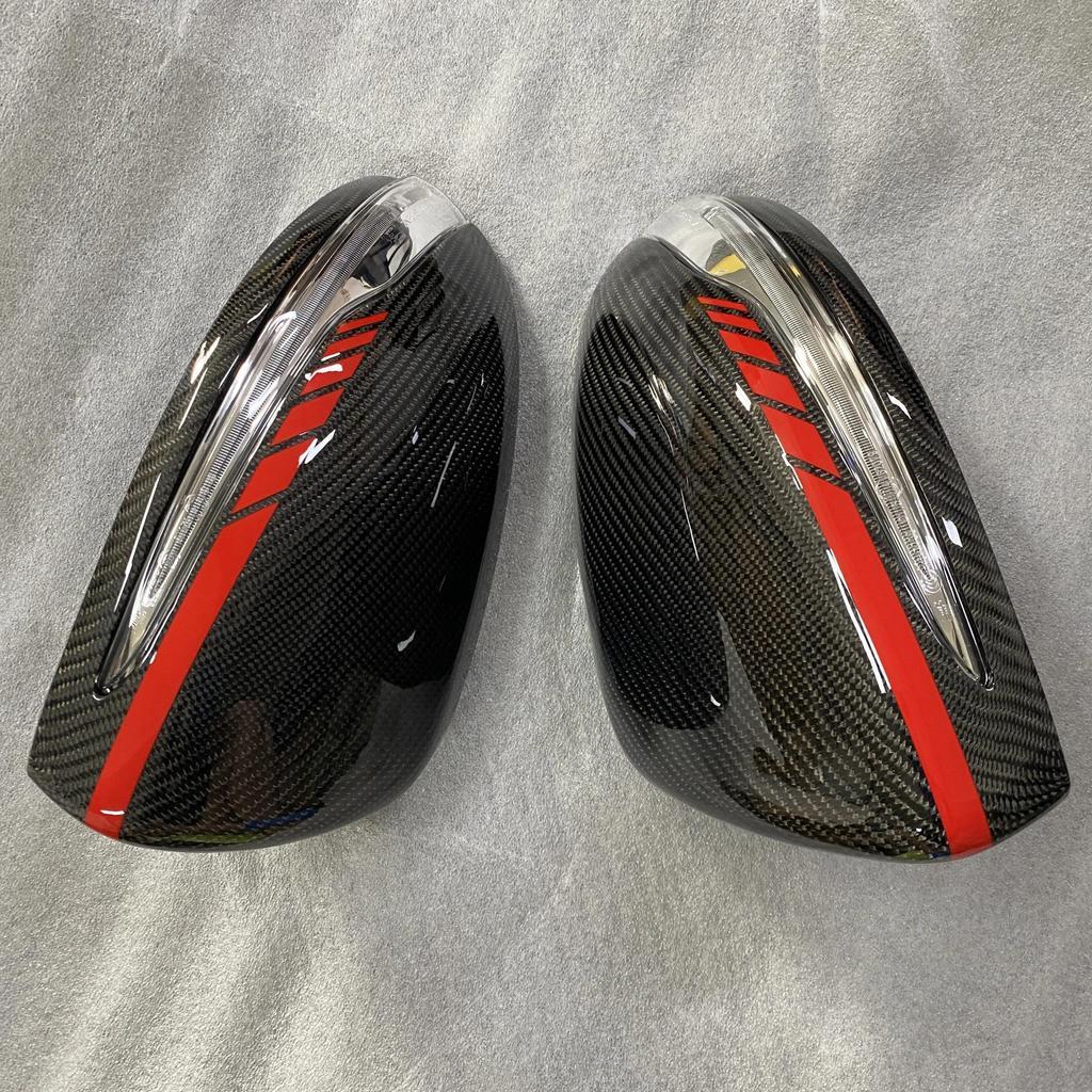 คาร์บอนไฟเบอร์ภายนอกกระจกมองหลังสําหรับ Mercedes Benz W205 X205 W222 W213 C63 S63 E63 AMG