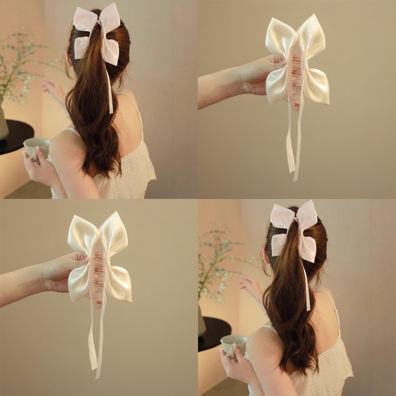 ติดผมสไตล์บัลเล่ต์ โบว์กล้วยคลิปหรู กิ๊บติดผม เครื่องประดับผม