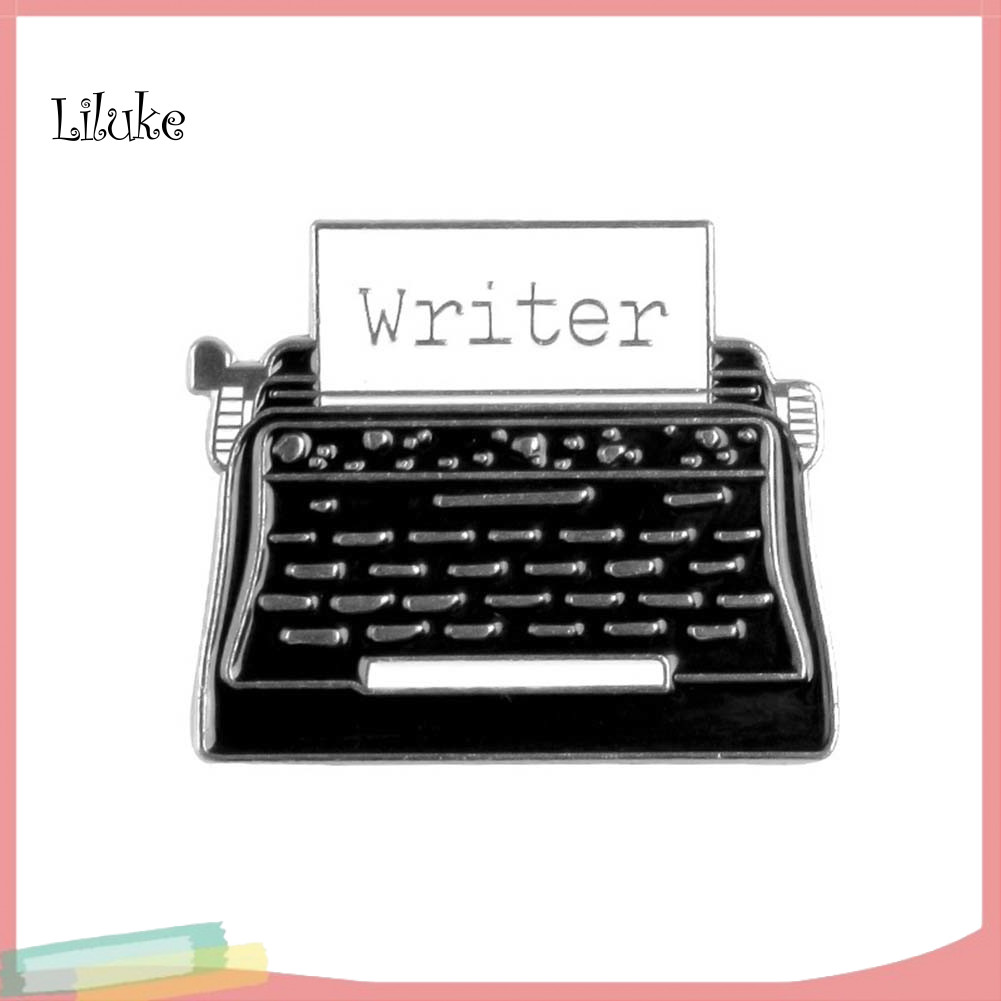 LK Unisex Telegraph Fax Machine ตัวอักษรเข็มกลัดเคลือบ Pin Jacket Collar Badge Decor