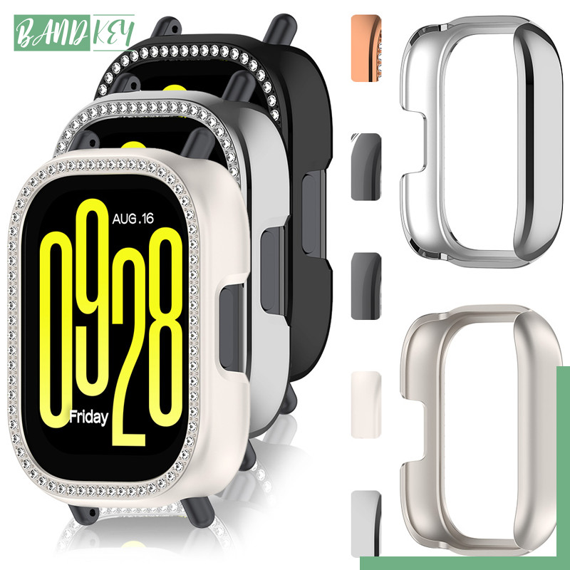 เคสพีซีเพชรระยิบระยับ for Smartwatch Redmi Watch 5 Active ป้องกันหน้าจอกันชนปกคลุมสำหรับดูสมาร์ท for Redmi Watch 5 Lite