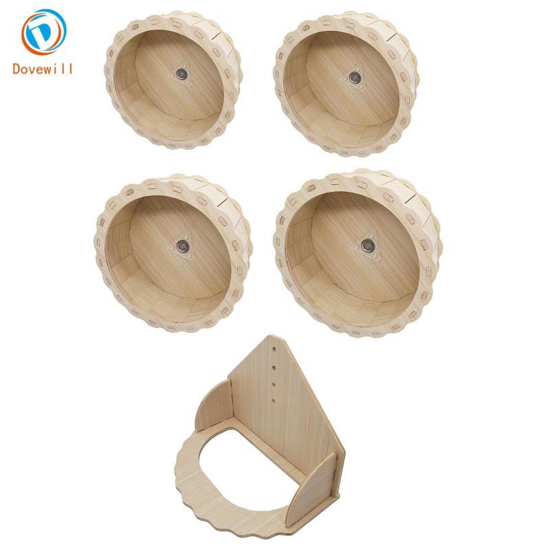 [Dovewill] ล้อออกกําลังกายไม้เงียบหนูแฮมสเตอร์วิ่งล้อหนูแฮมสเตอร์ของเล่นกรงอุปกรณ์เสริมสําหรับสัตว์เ