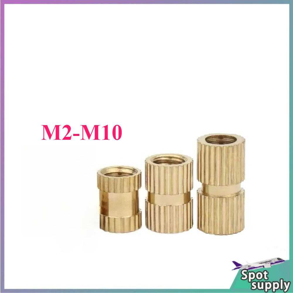 ฉีดแม่พิมพ์ทองแดงอ่อนนุช Double Pass ทองแดงใส่ Knurled ใส่ทองแดงแม่ดอกไม้, ทองแดงฝัง M2-M10 HJ-L001