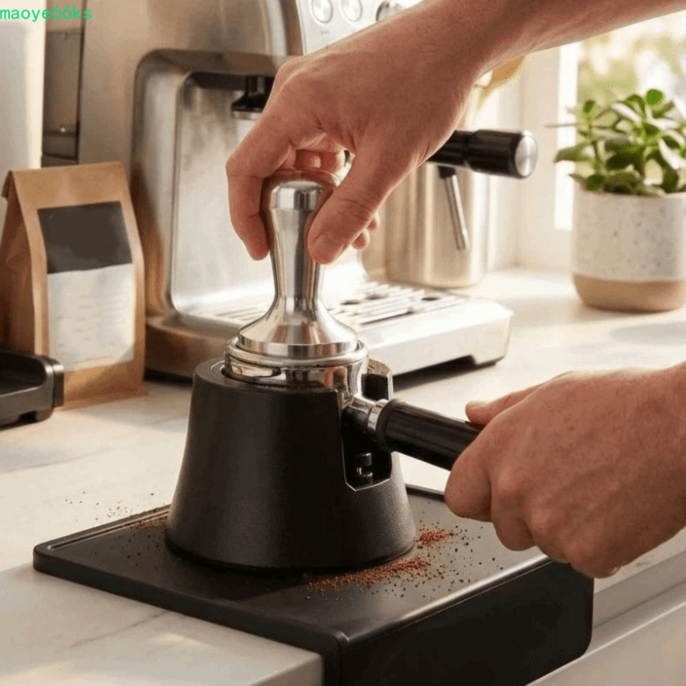 MAOYE ที่วางแทมเปอร์กาแฟ,ปรับความสูง 51/53/58 MM Espresso Handle Holder,Professional Anti-slip Base 