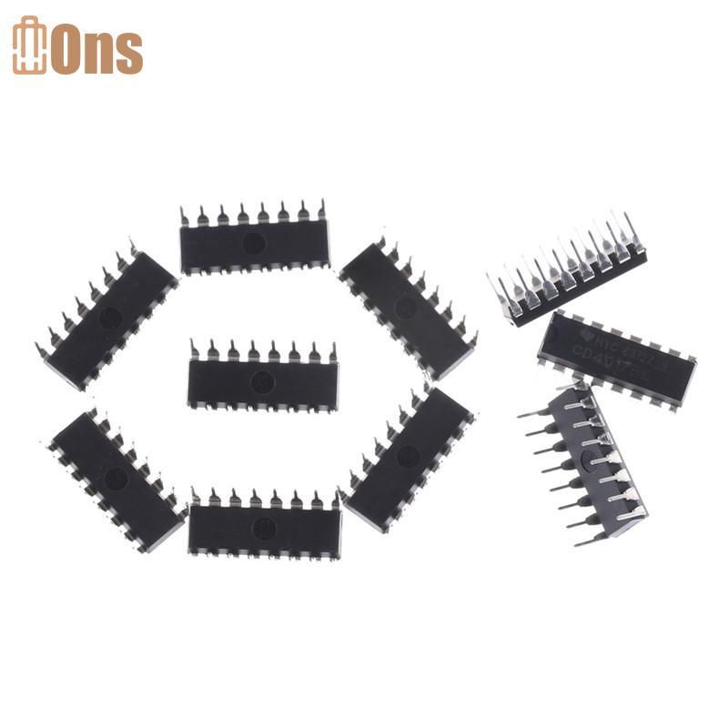 Ons 10PCS CD4017BE 4017 CD4017 Decade Counter Divider IC ที่