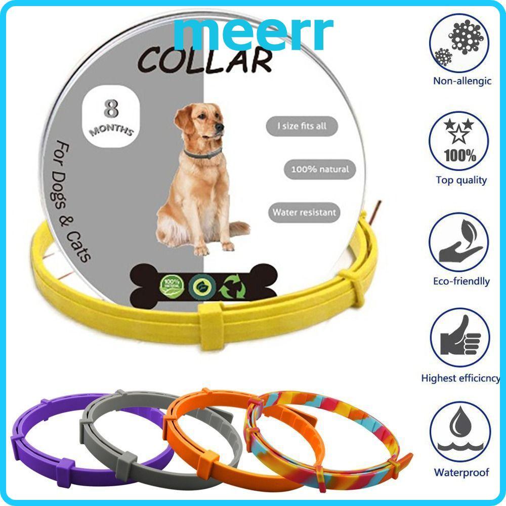 MEERR ปลอกคอสุนัข, ปลอกคอกําจัดเห็บหมัดป้องกันแมลงป้องกันยุง, สร้อยคอแมว TPE แบบพับเก็บได้กันน้ําแบบ
