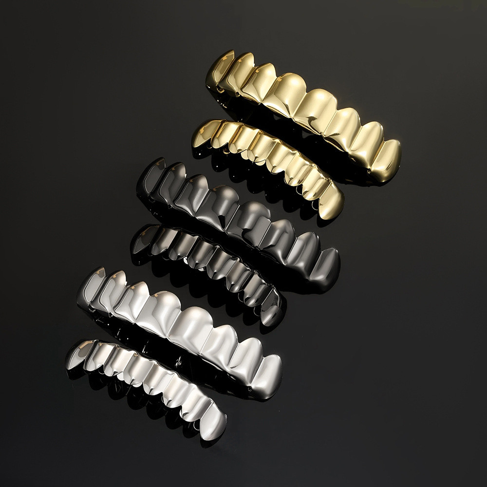 Copper Gold-Plated Hip-Hop Braces Single Top Eight Lower Eight ฟันฟันตะแกรงฟันโปรโมชั่นใหม่] 3.2