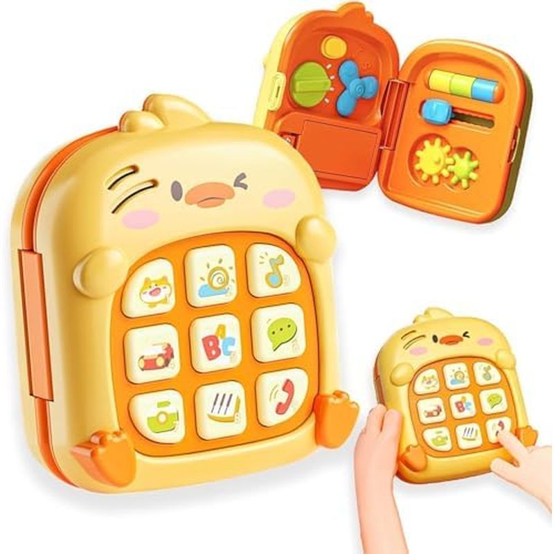 COUOMOXA Duck Baby Music Toy สําหรับเด็กวัยหัดเดิน: 1-3 ปีเด็ก Sensory Busy Board - Montessori Early