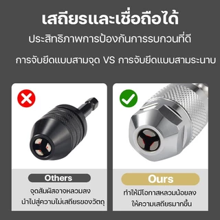 【ตัวแปลงหัวจับสว่าน】1/4 นิ้วเปลี่ยนเชยด่วน 1.5-6.5 มม ที่จับหกเหลี่ยมยึดตัวเองอย่างรวดเร็วเปลี่ยนเชย เหล็กกล้าผสม