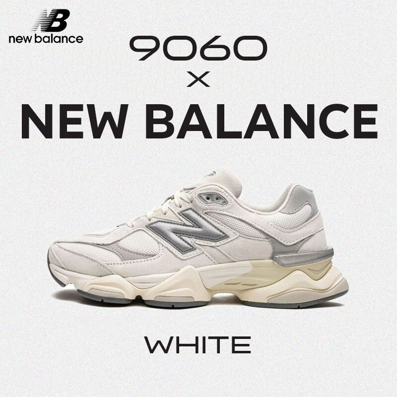 ขายร้อน 100% original New Balance 9060 รองเท้าผ้าใบเกลือทะเลสีขาว U9060ECA รองเท้ากีฬาลําลองสําหรับบ