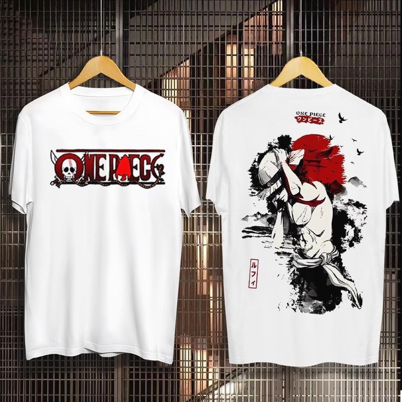 ⭐Buy 1 Take 1⭐[ 60%SALE ] One Piece Anime shirt Zoro Luffy Print White Shirt Cotton T-shirt for Men