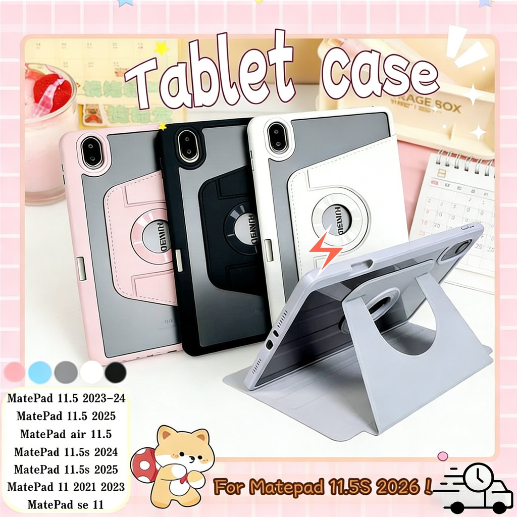 เคสหนังอะคริลิคใส หมุนได้ 360° สำหรับ Huawei Matepad 11.5S 2026/ SE11/Air 11.5/ 11.5 2025 ใส่ปากกาได – โปรปัง
