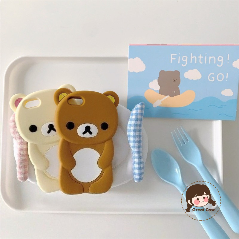 การ์ตูน 3D Rilakkumaซิลิคอนเคสโทรศัพท์สําหรับRealme Q5 Q5i Q3 Pro Carnival Q3S Q3T Q3i X7 Max 5G 4Gฝ