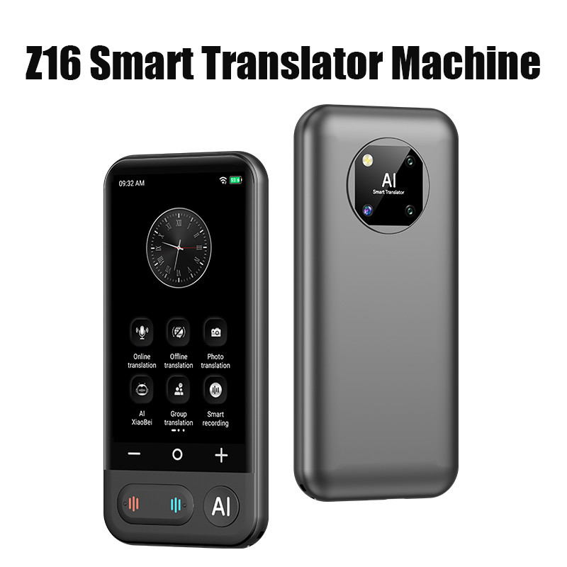 Z16 เครื่องแปลอัจฉริยะแบบพกพา AI Office เสียงทันทีที่แม่นยํา การแปลออฟไลน์การเดินทางเพื่อธุรกิจและกา