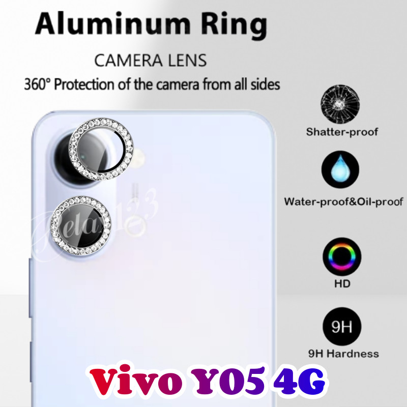 สําหรับVivo Y05 4G Max HD Glitterเพชรโลหะแหวนกล้องกระจกเลนส์สําหรับVivo Y 05 VIVO Y05 vivo Y05 05Y Y