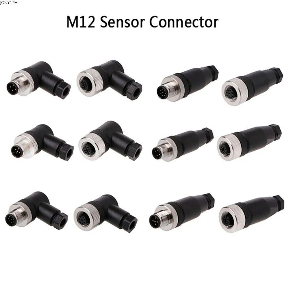 JONY1RN M12 Sensor Connector, 4 5 8 Pin ชายหญิงซ็อกเก็ต M12 ปลั๊กการบิน, Connector เซ็นเซอร์ตรงปลั๊ก