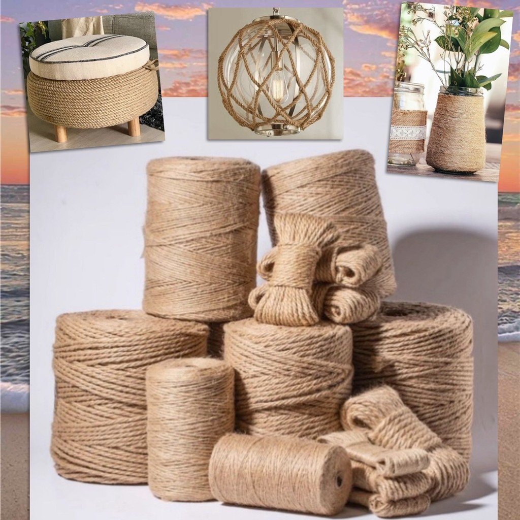 🚀 เชือกป่าน เชือกกระสอบ เชือกน้ำตาล ยาว 100 เมตร วัสดุธรรมชาติ ประดับ ตกแต่ง DIY งานประดิษฐ์ งานฝีมือ รุ่นอัพเกรด 🚀