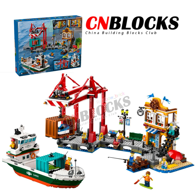 Harbor 60422(1226 ชิ้น) City Crane Boat Model Cargo Ship Building Blocks ของเล่นเด็กของขวัญ