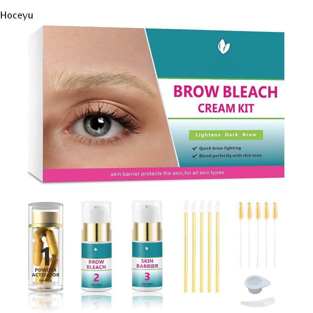 HOCEYU Brow Bleach Kit ใช้งานง่าย 5 แอพพลิเคชัน Brow Lightening Kit, No Drip Eyebrow Bleach Quick Ey