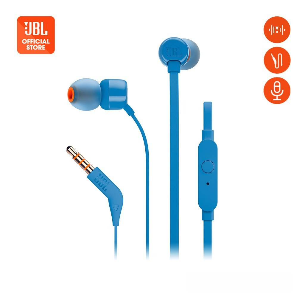JBL T110 หูฟังแบบ In-Ear ควบคุมง่ายเพียงปุ่มเดียวมาพร้อมไมโครโฟนในตัว
