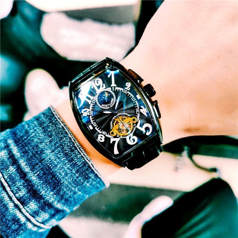Swiss Richard fm Frank นาฬิกาผู้ชาย Muller Mechanical Watch อัตโนมัติ Miller Skeleton Tourbillon นาฬ