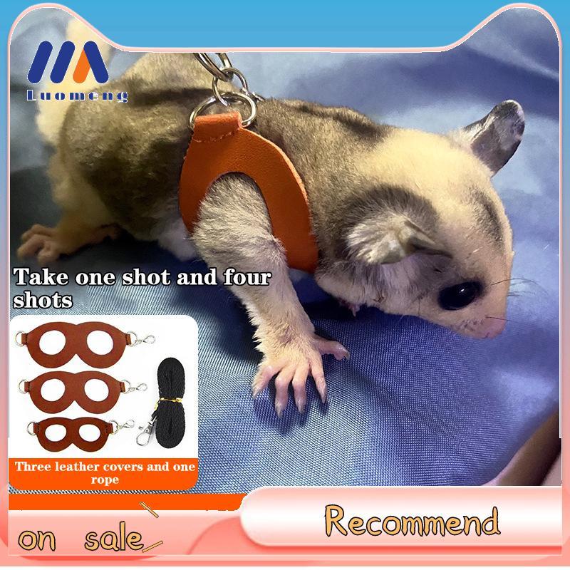 Luo-Meng 4 ชิ้นสัตว์เลี้ยงขนาดเล็กสายรัดหน้าอกหนูแฮมสเตอร์กระรอก Leash Anti Bite Traction เชือก Sugar Glider Windproof พิเศษ Anti Lost เชือก Nice