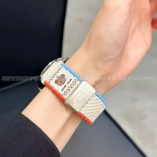 หมวกหมีสําหรับ Amazfit Bip6 Bip5 หน่วยถักสายไนลอนสําหรับ Huami Amazfit 2 GTS4 GTS 4 3 2e 2Mini Bip3 Bip S Pro GTR 4 3 20 มม.22 มม.