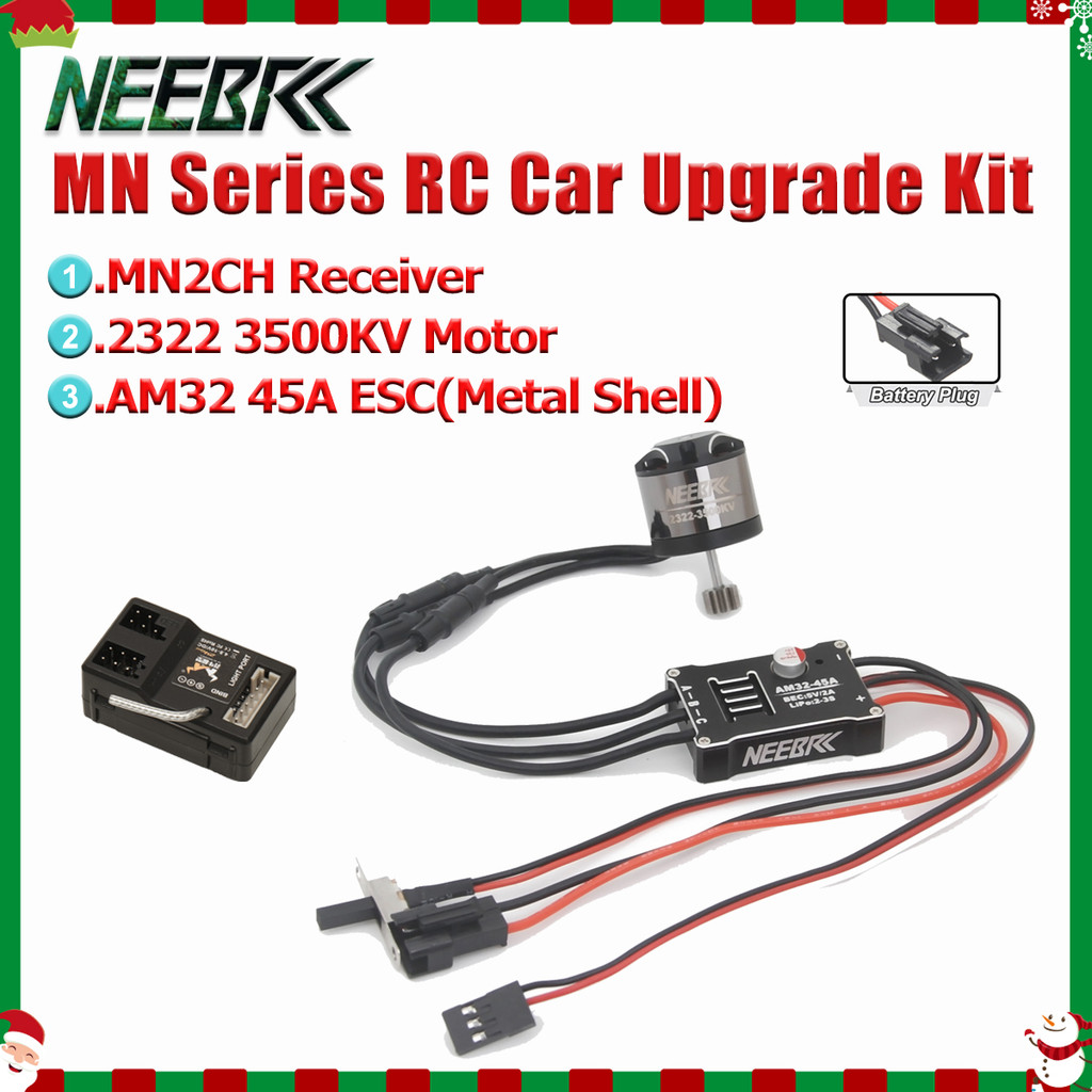 NEEBRC 2322 3500KV Outrunner มอเตอร์ไร้แปรง AM32 45A เปลือกโลหะ ESC 2CH สําหรับ 1/12 MN99S MN82 MN16