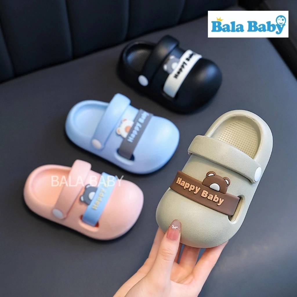 รองเท้าแตะเด็ก รองเท้าหัวโต ลายหมี Happy Baby น่ารัก ใส่สบาย กันลื่น น้ำหนักเบา ใส่ได้ทั้งเด็กชายเด็กหญิง DDX68