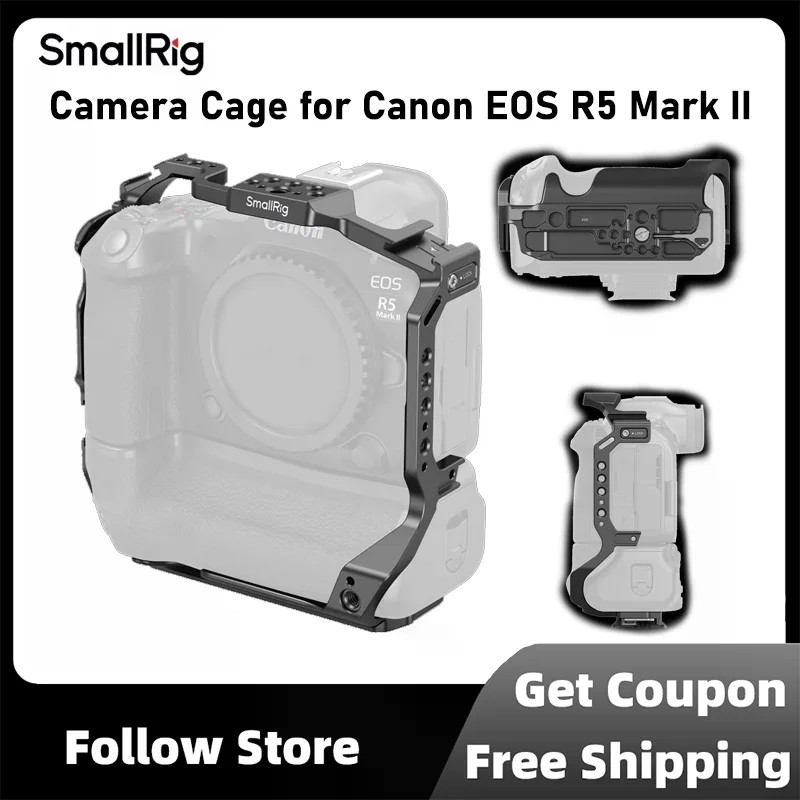 SmallRig ขยายกล้องสําหรับ Canon EOS R5 Mark II พร้อมแบตเตอรี่ Grip BG-R20 ในตัว Arca-Swiss Quick Rel