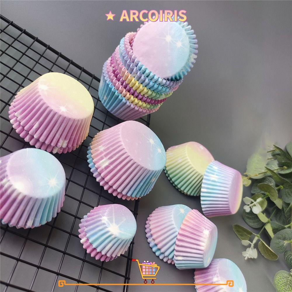 ARCOIRIS 1000 ชิ้น Cupcake Liners, ถ้วยอบมัฟฟินไม่ติดแบบใช้แล้วทิ้ง, Creative Greaseproof Paper Part