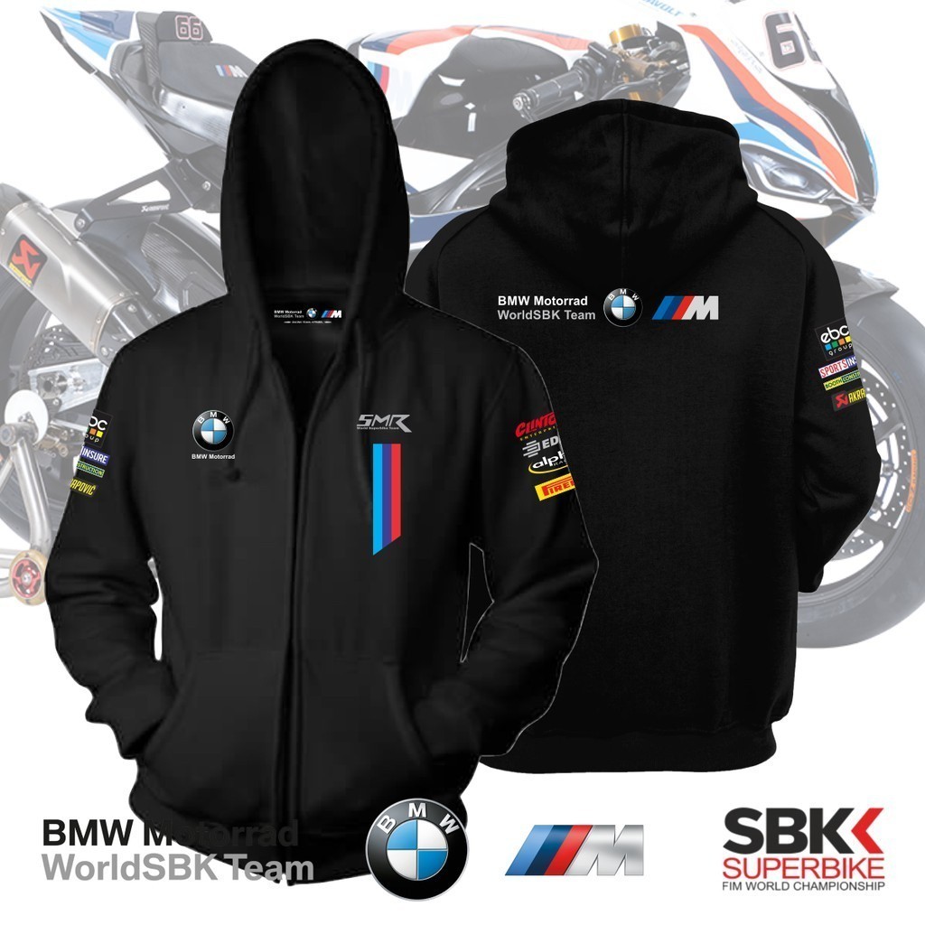 🍃【เสื้อฮู้ด】 2025 Hoodie Zipper Bmw Smr Worldsbk Racing Team Logo Mix/Adult Mens Clothes Cool Adult Mens Womens Clothes