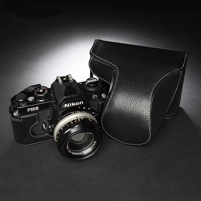 T TP เดิมเหมาะสําหรับ Nikon FM2 FE FE2 กระเป๋ากล้อง FM เคสหนัง FE2 เคสป้องกันกระเป๋าเก็บ