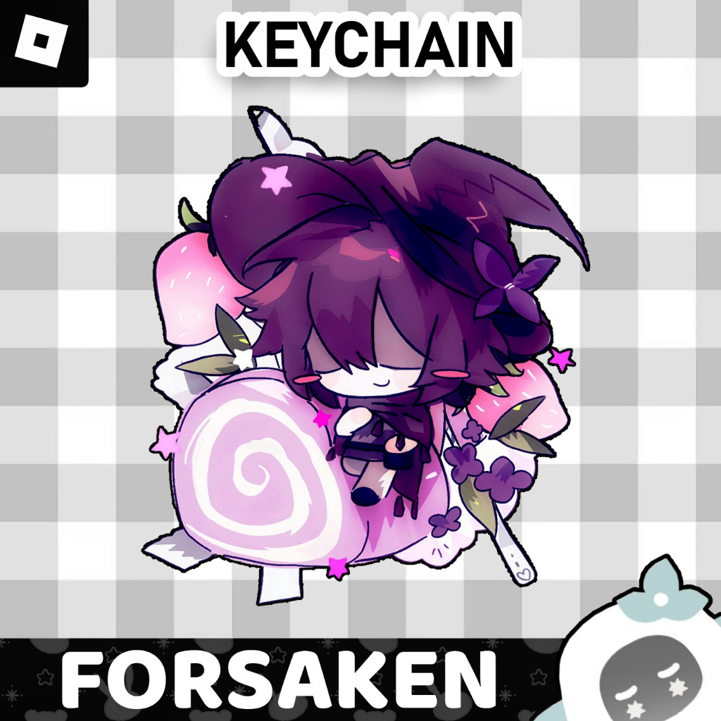 Ganci / Gantungan Kunci Akrilk ROBLOX FORSAKEN AZURE พร้อมเค้ก