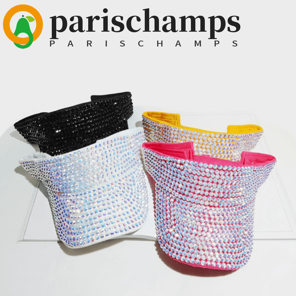 Parischamps หมวกเบสบอลผู้หญิง Simple Empty Top Diamond หมวกกีฬาหมวกกันแดดผู้หญิง