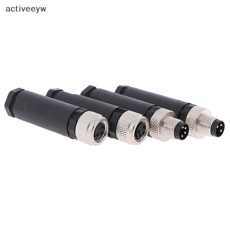Activeeyw] 1 PC M8 Sensor Connector 3/4 Pin ปลั๊กมุมตรงชาย/หญิงใหม่