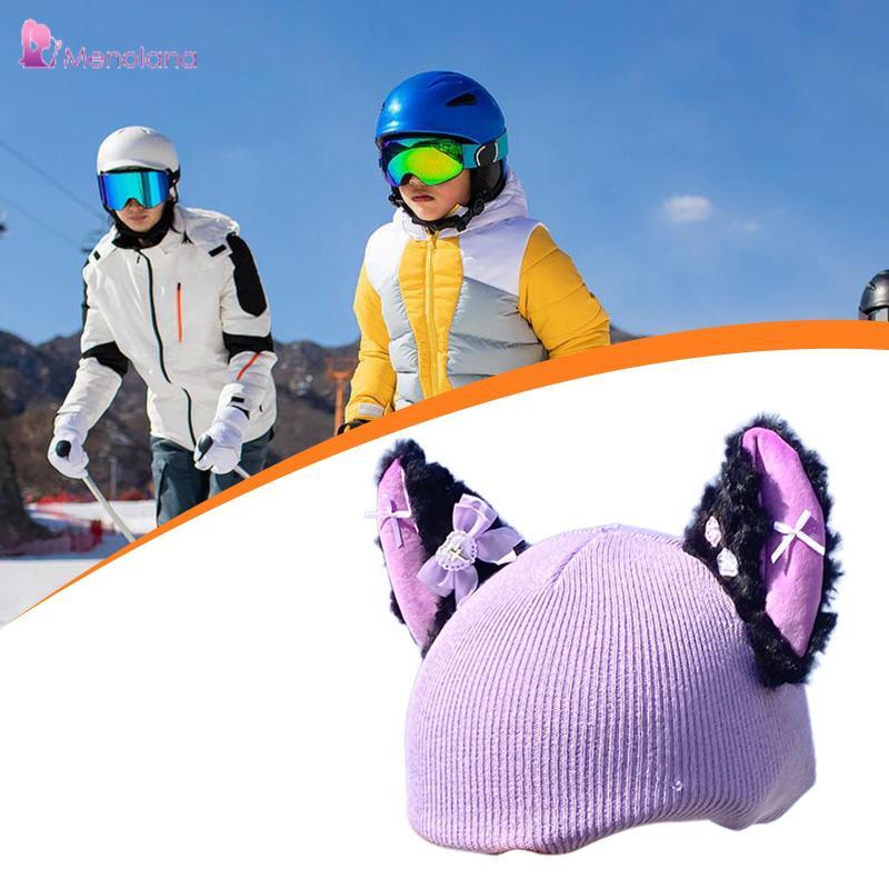 [Menolana] Bow Cat Ear Ski Helmet Cover Creative Stylish Soft Cute Snowboard Helmet Cover