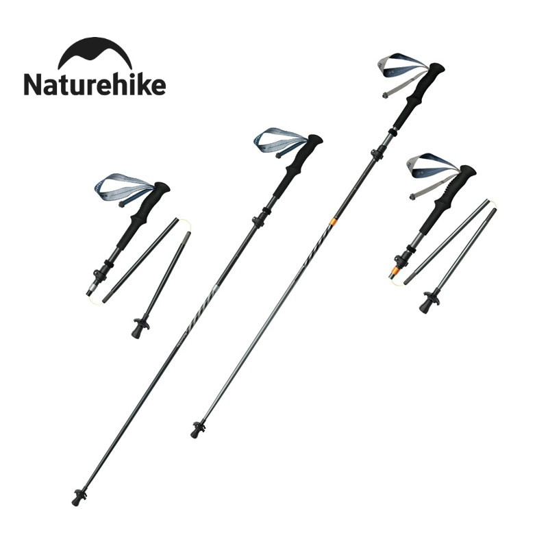 Naturehike Changfeng UL เสาเดินป่าพับได้ 5 ส่วน ปรับระดับ คาร์บอนไฟเบอร์ อลูมิเนียม 7075
